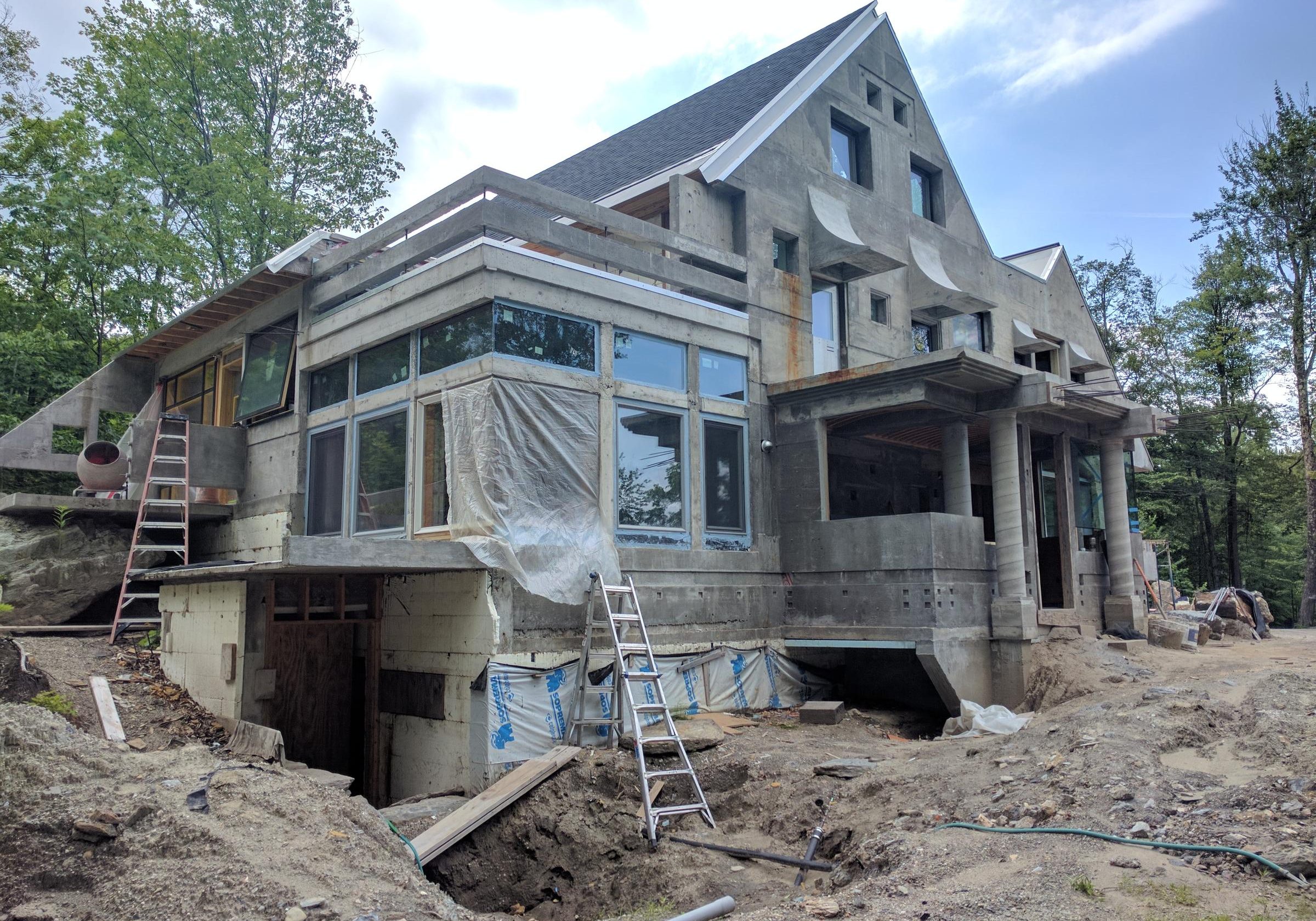 The all-concrete "Home Run House" in Warren, VT. Photo by Jon Kalish for NENC